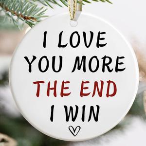 Couple Gifts for Christmas, Anniversary, Wedding - Ornament for Him and Her - Sentimental Romantic Gift for Husband, Wife, Boyfriend, Girlfriend - Love More