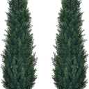 2 Packs 3ft Artificial Cedar Topiary Trees - Fake Boxwood Topiary Cypress Trees Potted Plants, Artificial Plants Shrubs for Home Indoor Outdoor Garden Porch Decor