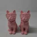 Holiday Home Sitting Cat Decor Pink 8.7in 2 Pack
