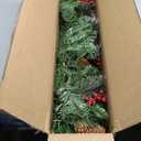 National Tree Company Pre-Lit Artificial Christmas Garland, Green, Evergreen, White Lights, Decorated With Pine Cones, Berry Clusters, Battery Powered, Christmas Collection