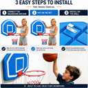 Wall Mounted Basketball Hoop Shatter-Proof Backboard 18" Standard Rim, Anti-Tear Net, Indoor Outdoor Basketball Games