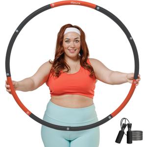 Weighted Hula Hoop Plus Size | 3.2lb Weight, 43in Diameter | Extra Large Hula Hoop for Adults Weight Loss | Easy to Spin, Soft Padding | Exercise Hoop for Beginners & Advanced Hoopers