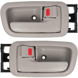 Interior Door Handles with Bezel Fit for Toyota Tundra 2000 2001 2002 2003 2004 2005 2006 Replacement for 692050C010E1 692060C010E1 81257 Left Driver Right Passenger Door Handle (Grey) (Gray)