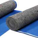 AMERIQUE 200SQFT Super Quiet Felt Underlayment Heavy Duty 3mm Padding with Vapor Barrier & Tape, Royal Blue, Pk of 2, 100SQFT Per Roll