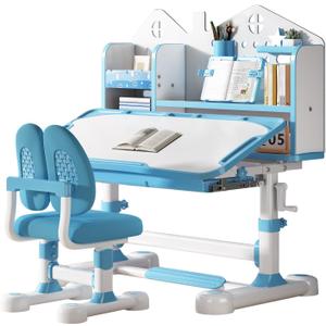 Kids Desk and Chair Set- 3-12 Height Adjustable Ergonomic Art Desk