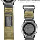 Nylon Sports Watch Band, 26mm Military Strap Compatible with Garmin Instinct 3 50mm/Fenix 8 51mm/7X/7X Pro/6X/6X Pro/5X/5X Plus, Tactix 7 Pro/ Delta, Quatix 6X/5X, Descent MK1/MK2, Instinct 2X, Foretrex 601/701, Enduro /Enduro 2/ Enduro 3, D2 (Small Wrist (6.4'' to 7.4''), Green)