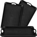 3 Pack Black Serving Tray with Handles 20.5"x13.4" Large Plastic Rectangular Ottoman Multi Purpose Kitchen Food Tray for Coffee Table, Restaurant, Parties