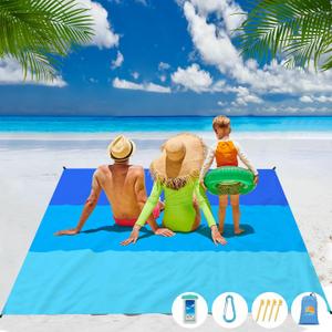 Beach Blanket Waterproof Sandproof 1-7 Adult Oversized 78 ''  81 '' Lightweight Durable Compact Sand Free Beach Mat for Travel Camping Hiking Picnic Blanket