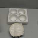 MALACASA 8 OZ Cappuccino Cups with Saucers Set of 4 - Ceramic Stackable Tea Cups and Saucers, Embossment Coffee Mugs for Tea, Latte and Mocha, Dishwasher Safe, Arctic white