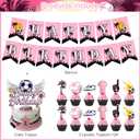 Messii Soccer Birthday Party Decorations,Soccer Star Theme Party Supplies for Kids Adults with Happy Birthday Banner Backdrop Cake Topper Cupcake Toppers Balloons