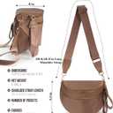 Pure Colour Crossbody Bag Bum Bag for Women,Spacious Purse Fanny Packs Belt Bag,Oversized Bum Bag (Colour Bum Bag-Coffee)