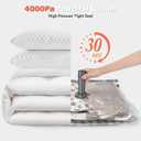 Travel Vacuum Bags with Wireless Charging Air Pump, 12 Pack Vacuum Seal Bags with 3 Sizes for Clothing Travel, Space Saver for Luggage, Business Trip, Home Storage,