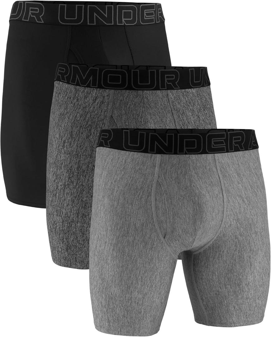 Under Armour Men's Multi-Pack Performance Tech Long-Leg Boxer Brief, 9" Inseam, All-Day Comfort (4X-Large)