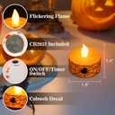 2 x Wondise Halloween Tea Lights 6H Timer Flameless Votive Candles Battery Operated Candles 12 Pack LED Candles Spider Web Tea Lights for Fall Indoor Halloween Decoration(1.5" D x 1.4" H)