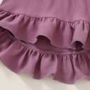 YOUNGER TREE Toddler Baby Girls Fall Clothing Solid Cotton Pit Irregular Skirt Winter Dress Long Sleeve Skirt Outfits (Pink)