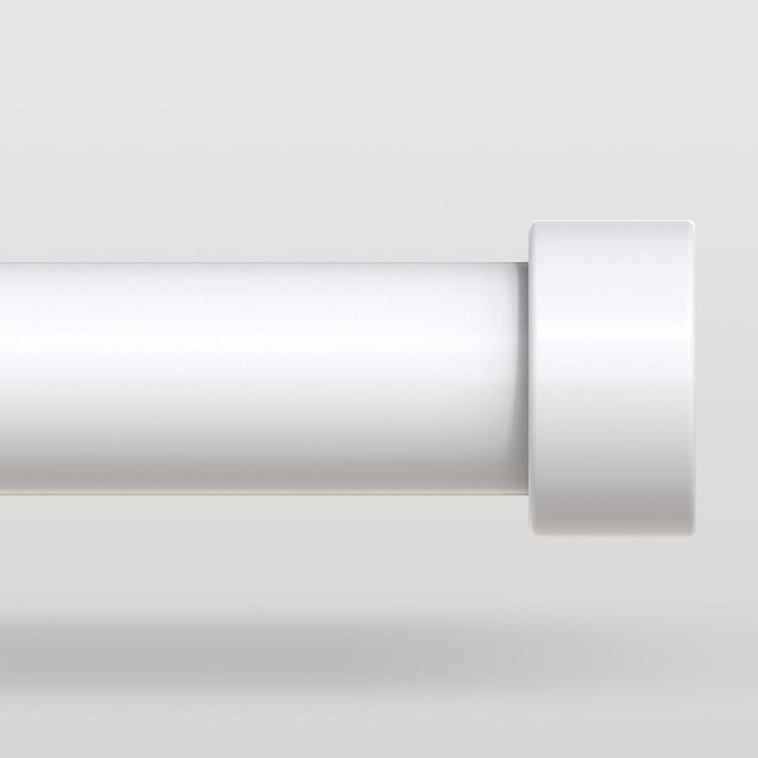 VOIIY White Curtain Rods for Windows 48 to 84 Inch(4-7 Feet),1" Diameter Drapery Rods with Modern Style End Cap Finials,Size:36-88 Inch