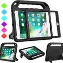 BMOUO Kids Case for iPad 9.7 2018/2017/iPad Air 2/1/Pro 9.7-Built-in Screen Protector Shockproof Handle Convertible Stand Case for iPad 9.7 Inch 2018 (6th Generation)/2017 (5th Generation),Black