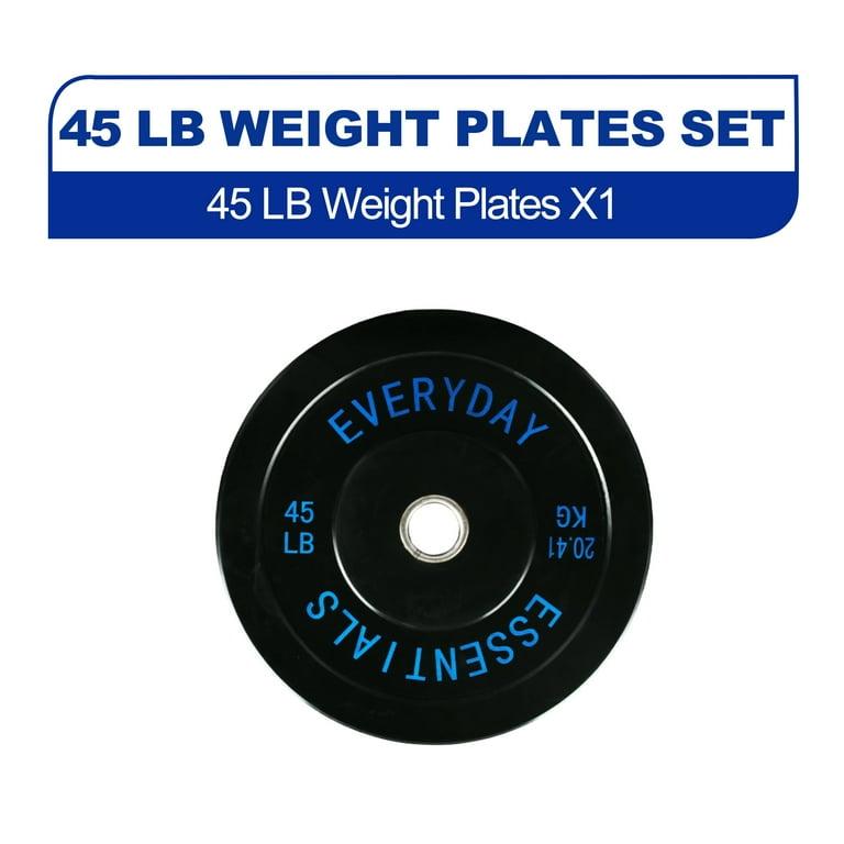 BalanceFrom Olympic Bumper Plate Weight Plate with Steel Hub, Black, 45 lbs Single