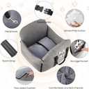 Dog Car Seat for Small/Medium Dogs.Water Repellent with Storage Pockets.Doubles as a Pet Travel Bed for Dogs Up to 40 lbs. Machine Washable Dog Carrier- Gray French Bulldog