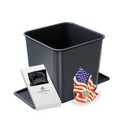 Car Trash Can Leakproof Compact Garbage Bin w/Stability Flap, Anti-Slip Base, Portable Trash Holder for Cars, Trucks, SUVs, Minivans, Auto Organizer with Trash Bags (Gray, Small)