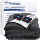 Westinghouse Electric Blanket King, Heated Blanket King Size with 10 Heating Levels and 1 to 12 Hours Heating Time Settings, Flannel to Sherpa Reversible, Machine Washable (90" x 100", Charcoal)