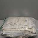 Amidoudou 1 Pair European Double Layer Curtains with Valance for Living Room Bedroom 3D Flower Embroidered Curtains (Beige,51x95 Inch)