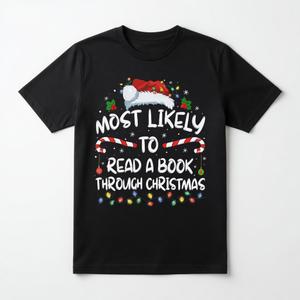 black Christmas shirt, Small Ladies