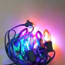 C7 LED Christmas Lights, 12FT Outdoor Multicolor String Lights with 12 Vintage C7 Bulbs, Indoor/Outside Hanging Decor for Porch, Patio, Garden, Backyard, Balcony, Holiday Party & Xmas Tree