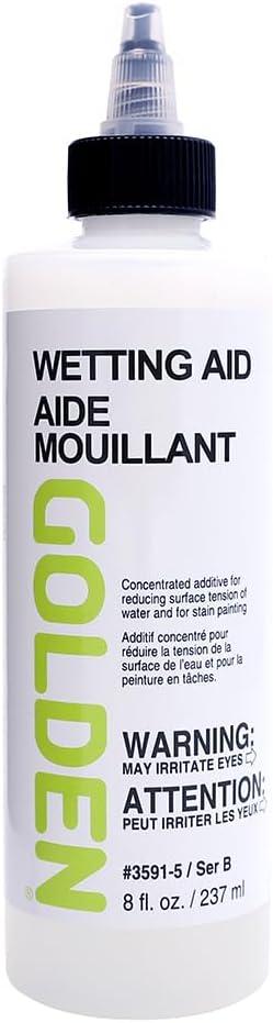 GOLDEN Wetting Aid, 8 fl. oz. Bottle, Professional Acrylic Additive