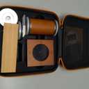 Rolling Knife Sharpener Kit - Magnetic 4-Angle Base, 3.86 Inches Longer Wooden Roller, 4 Grit Discs (1000/400 Diamond & 3000 Maroon / 6000 White Ceramic) and Leather Strop