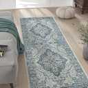 jinchan Runner Rug 2x5 Vintage Hallway Boho Washable Floral Kitchen Runner Rug Retro Accent Non Slip Tribal Distressed Soft Carpet for Bedroom Bathroom Laundry Room Doorway Taupe