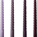 8 inch Gradual Spiral Color Taper Candles Set of 4 Pack Tapered Candle, Tall Candlesticks,for Dinner Party Wedding, Holiday Spring,Home Decor,Kitchen Decor (4, Purple Series, 8inch)