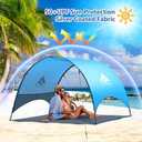 Beach Tent - Beach Shade Canopy Compact Fold (16.9x3.9), Own Patent, 360 Ventilation, Large Side Storage Pocket, UV Protection Portable Sun Shelter for Beach (Blue, 90.5 * 59 * 53)