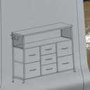 7 Drawers Dresser - Black Dressers with Open Shelf - Small Dresser for Bedroom - Living Room, Entryway, Closets 108X35X15 CM