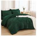 Andency Oversized King Comforter 7 Pieces Dark Emerald Green  Bed in a Bag Oversized King Size Boho Lightweight Fluffy Tufted Bedding Sets with Comforter, Sheets, Pillowcases & Shams