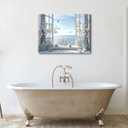 Birnsen Coastal Flower Bathroom Canvas Wall Art (Canvas, 36L x 24W)