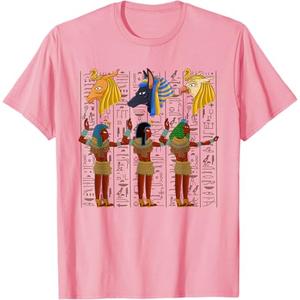 Tutankhamun Egyptian Gods Hieroglyphs Egypt T-Shirt, M