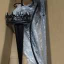 Metal Wall Mounted Candle Sconces,Wall Sconce Candle Holder, Iron Wall Pillar Candle Sconce for Room, Hallway, Entryway, Bathroom, 2 Pack (Torch Design) (White)