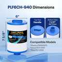 POOLPURE 6CH-940 Spa Filter Replaces PWW50P3(1 1/2" Coarse Thread), 817-0050, Filbur FC-0359, 25252, 03FIL1400, Waterway Front Access Skimmer, Screw in SAE Thread Filter 2 Pack