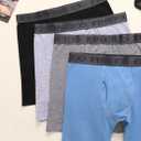 FINETOO Mens Underwear Boxer Briefs Soft Breathable Cotton Wide Waistband Men Underwear 3 Pack (L)