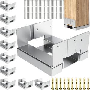 10 Pcs 6x6 Post Base for Concrete, Actual 5.5"x5.5" Wood