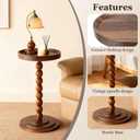 Small Round Side Table, C Table End Tables for Sofa, Sofa Round Tables for Livingroom,Bedroom,Study and Small Spaces (Walnut Color)