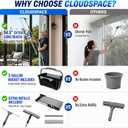 Window Washing Kit with Extension Pole(19–94.5"), Window Squeegee with Extension Pole, High Reach Window Cleaning Kit, 3 Gallon Bucket, Streak-Free Outdoor Window Cleaner, Extra Refills