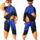 80s Outfit for Kids, Retro 90s Tracksuit Boys Girls Hip Hop Dance Clothes Unisex Patchwork Jacket Pants Sportswear (Black)