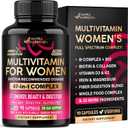 Multivitamin for Women - B-Complex | Whole Foods | Hair Growth Support | Digestion & Metabolism | Iron - 47in1 Womens Multivitamin - Bioavailable & Gentle on Stomach - Made in USA - 90 Capsules