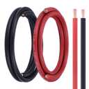 6 Gauge Battery Cable, 5FT Red + 5FT Black 6 AWG Welding Cable, Stranded Oxygen-Free Copper Wire for Automotive, Battery, Solar, Marine and Generator