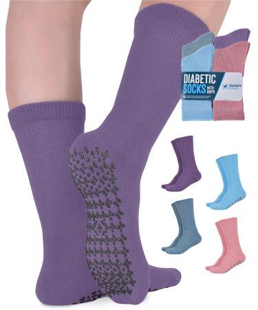 Diabetic Socks for Women and Men - 4 Pairs Non Binding & Non Slip Socks