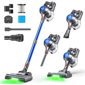 UML0 Cordless Vacuum Cleaner, 40Kpa Powerful Suction Stick Vacuum Cleaners for Home, 45 Mins Runtime, 1.6L Dust Box, Anti-Tangle, 8-in-1 Rechargeable Vacuum for Hardwood Floor,Carpet,Pet Hair (Navy)