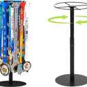 Rotatable Medal Hangers Display - Tabletop Metal Medal Holder Rack with Adjustable Height, Holds 45+ Medals, Perfect for Athletes, Runners, Gymnastics, Adults, and Fitness Enthusiasts