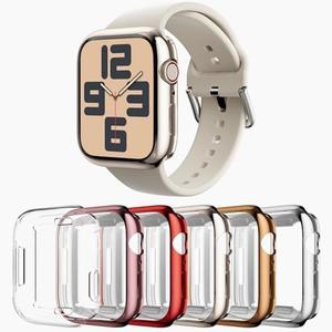 Rc-Z Case for Apple Watch Series SE(2nd)/6/5/4 40mm, [6-Pack] Soft TPU Screen Protector Ultra-Thin Full Face Cover Replacement Bumper Accessories for iPhone Watch iWatch Series SE/6/5/4 40mm, 4 Pack